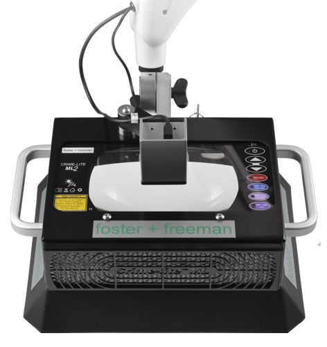The Crime-lite ML2 forensic light source combines the versatility of multi-wavelength, high intensity LED illumination with wide area bi-ocular magnification. An ideal system for the examination and 'marking up' of large items of evidence in the laboratory.