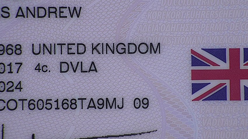 British Driving License.