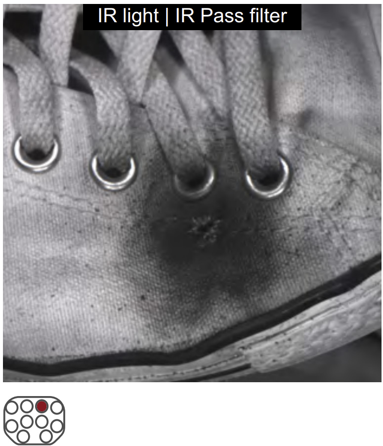clx gunshot residue on black footwear